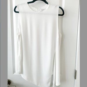 Aritzia | Babaton Front Slit Sleeveless White Blouse | Large